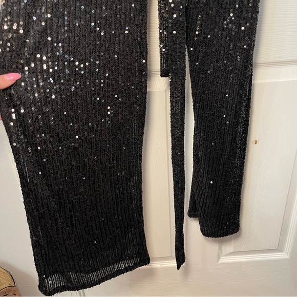 Elegant Black Sequin Jumpsuit XL Fashion Nova - Picture 7 of 13